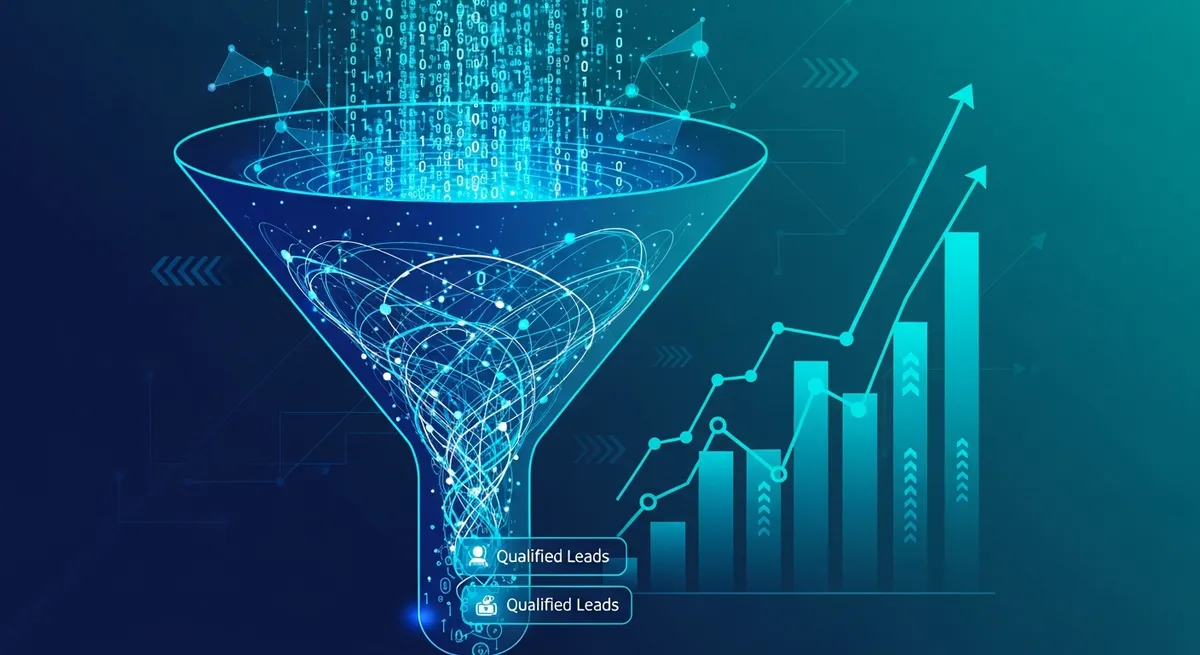 AI lead generation agency dashboard showing qualified B2B leads and conversion analytics