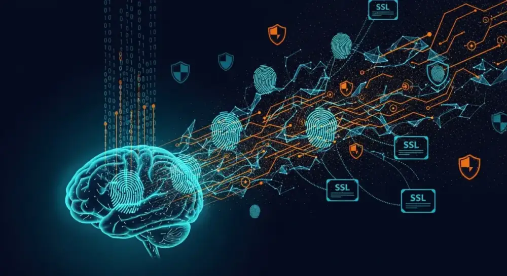 Digital forensics and AI security concept showing data provenance and chain of custody