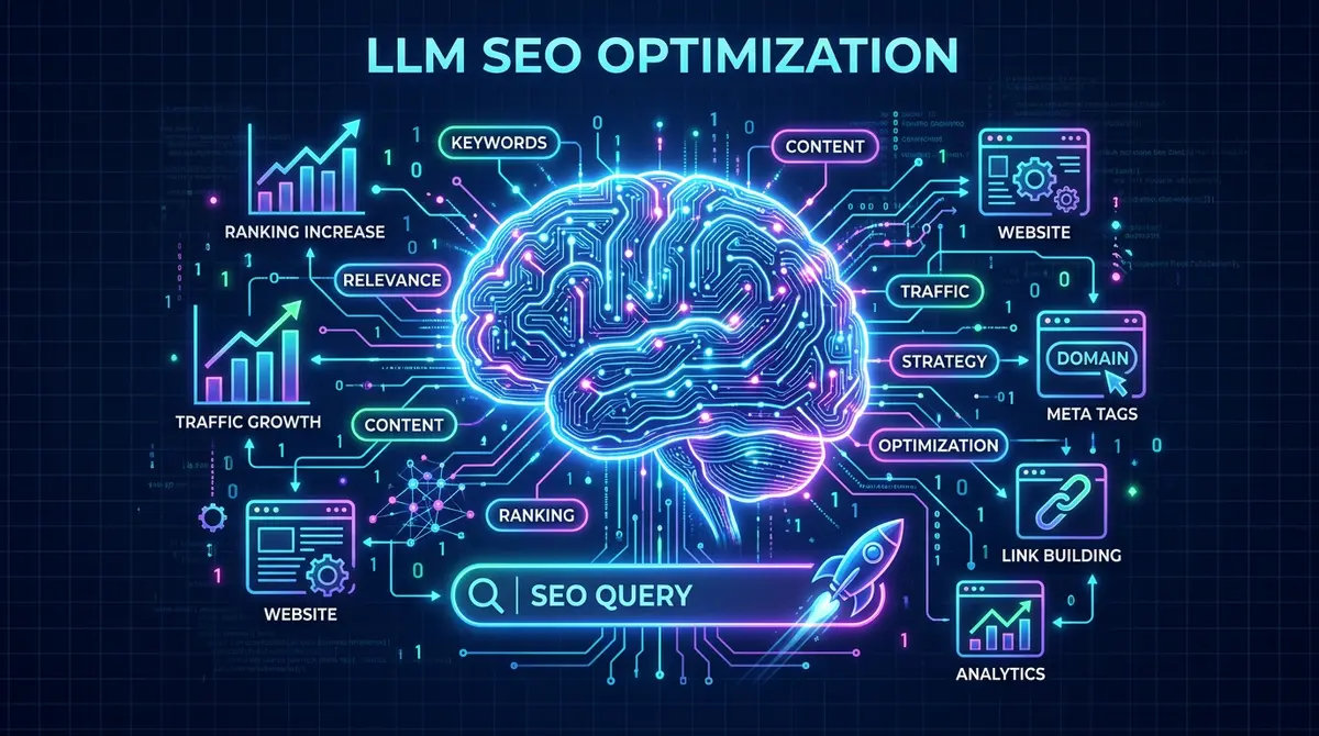 LLM SEO services visualization showing business citations across ChatGPT Gemini and Claude AI platforms